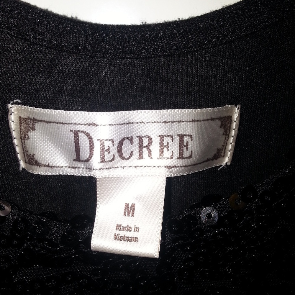 Decree sequin tank top size M women's black - Picture 5 of 7